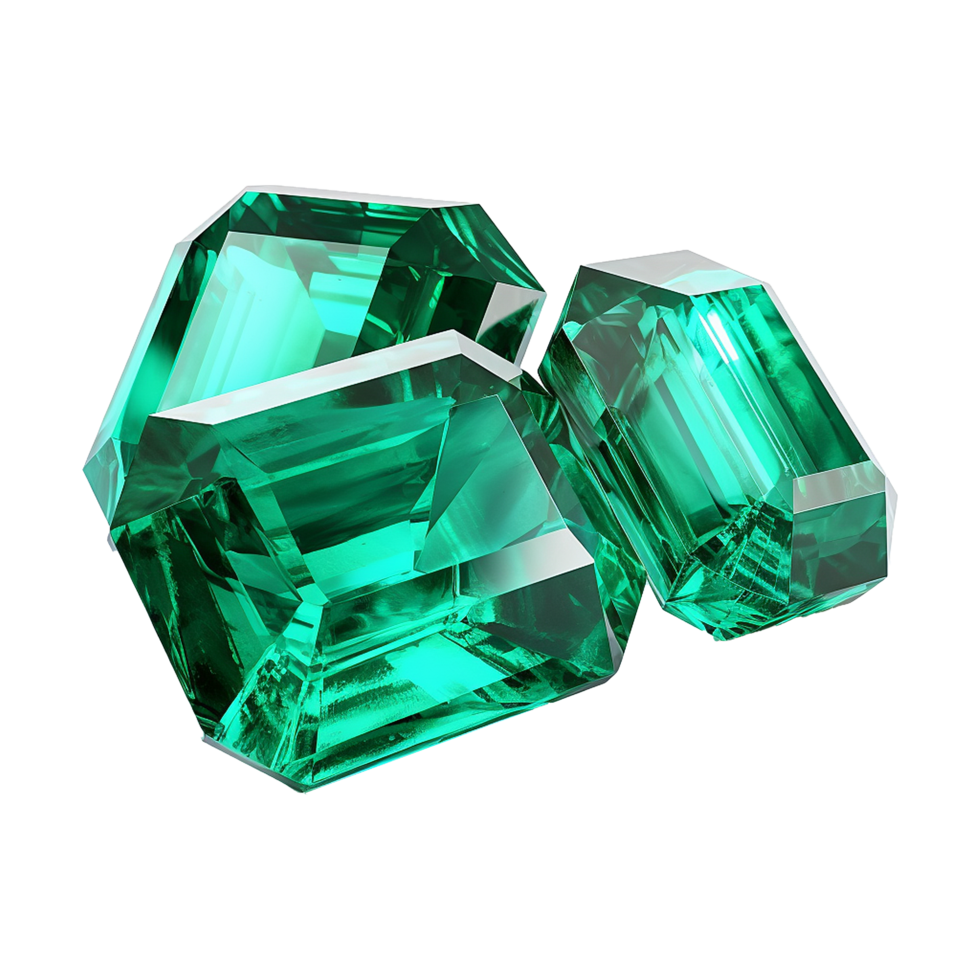 AI generated Magnificent Emeralds isolated on transparent background png