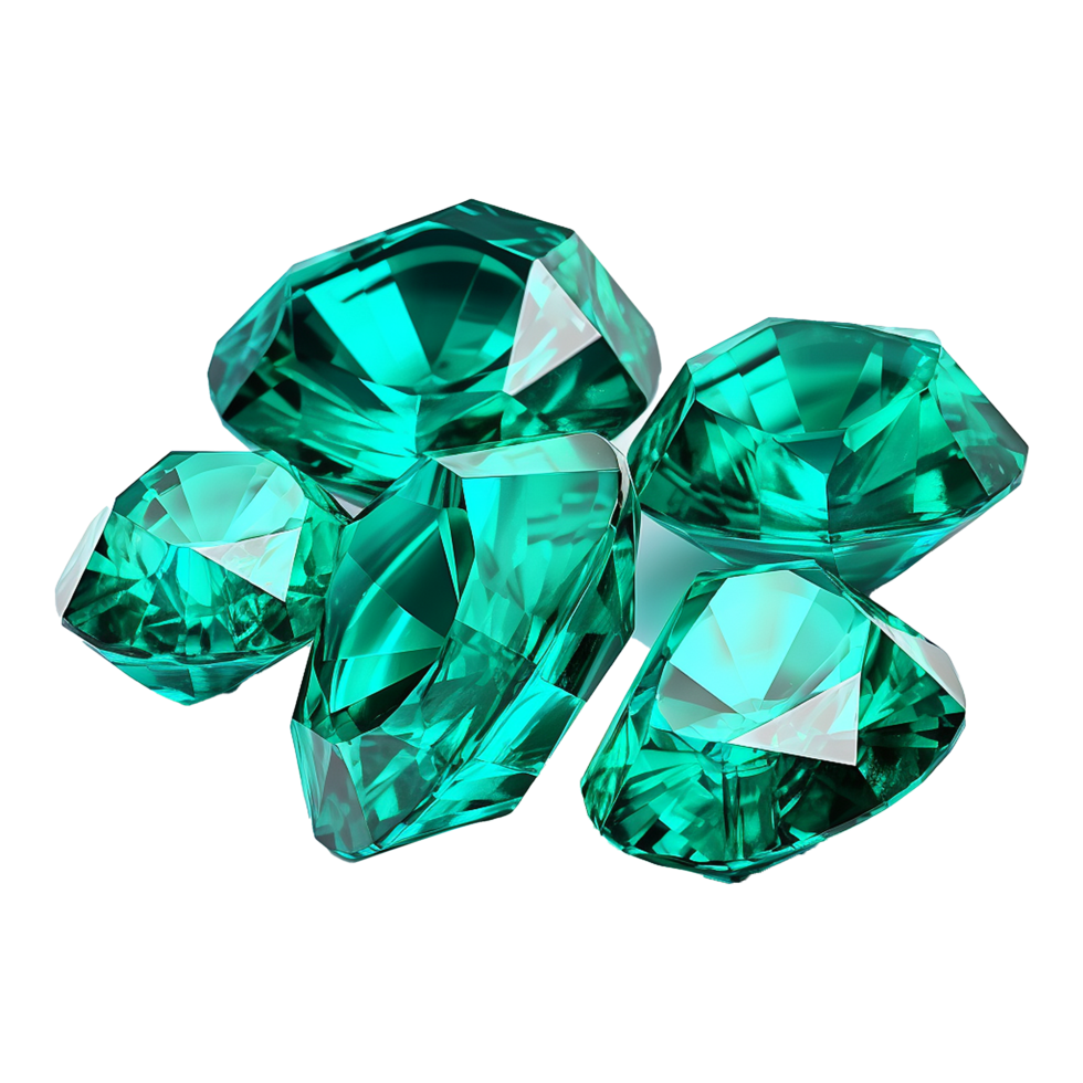 AI generated Magnificent Emeralds isolated on transparent background png