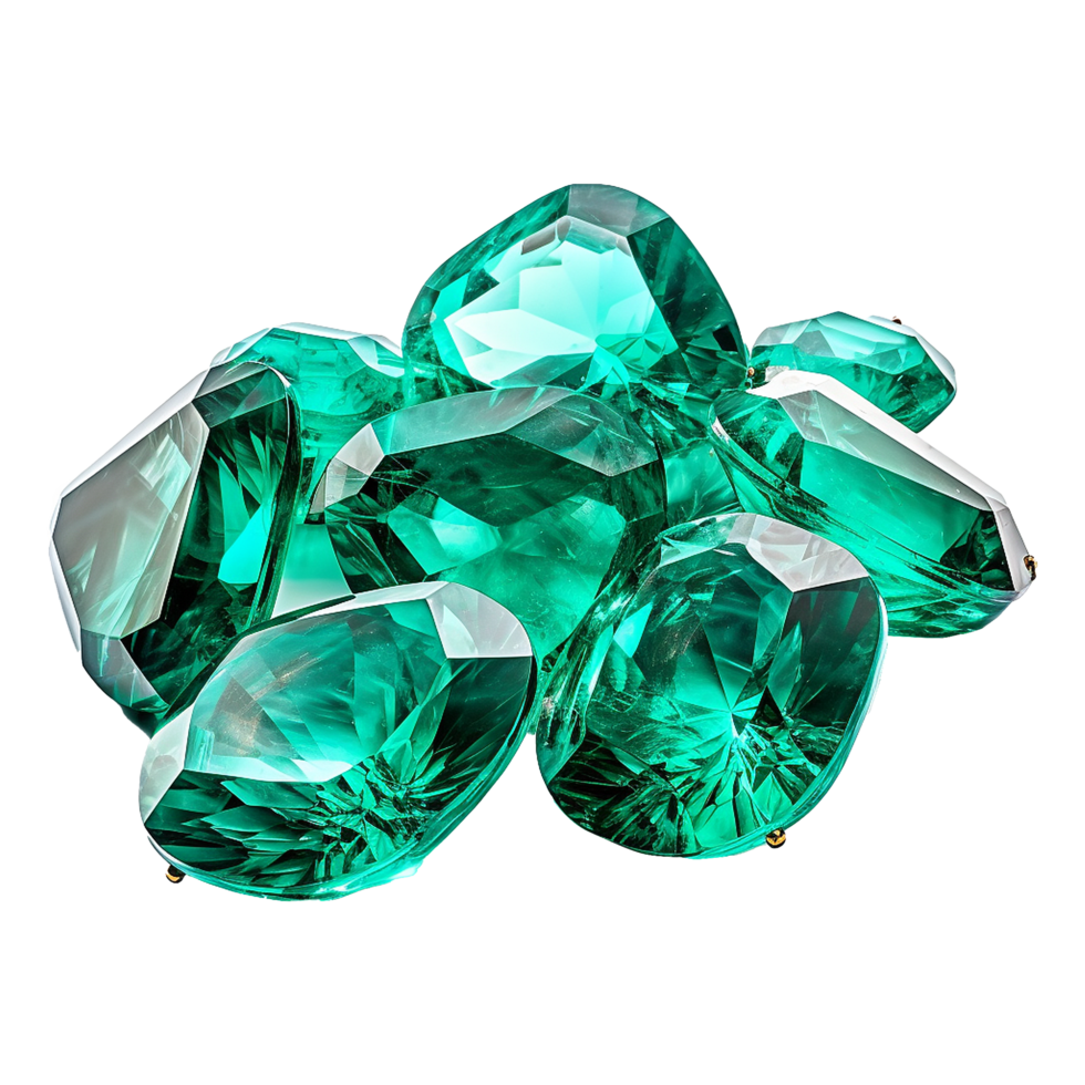 AI generated Magnificent Emeralds isolated on transparent background png