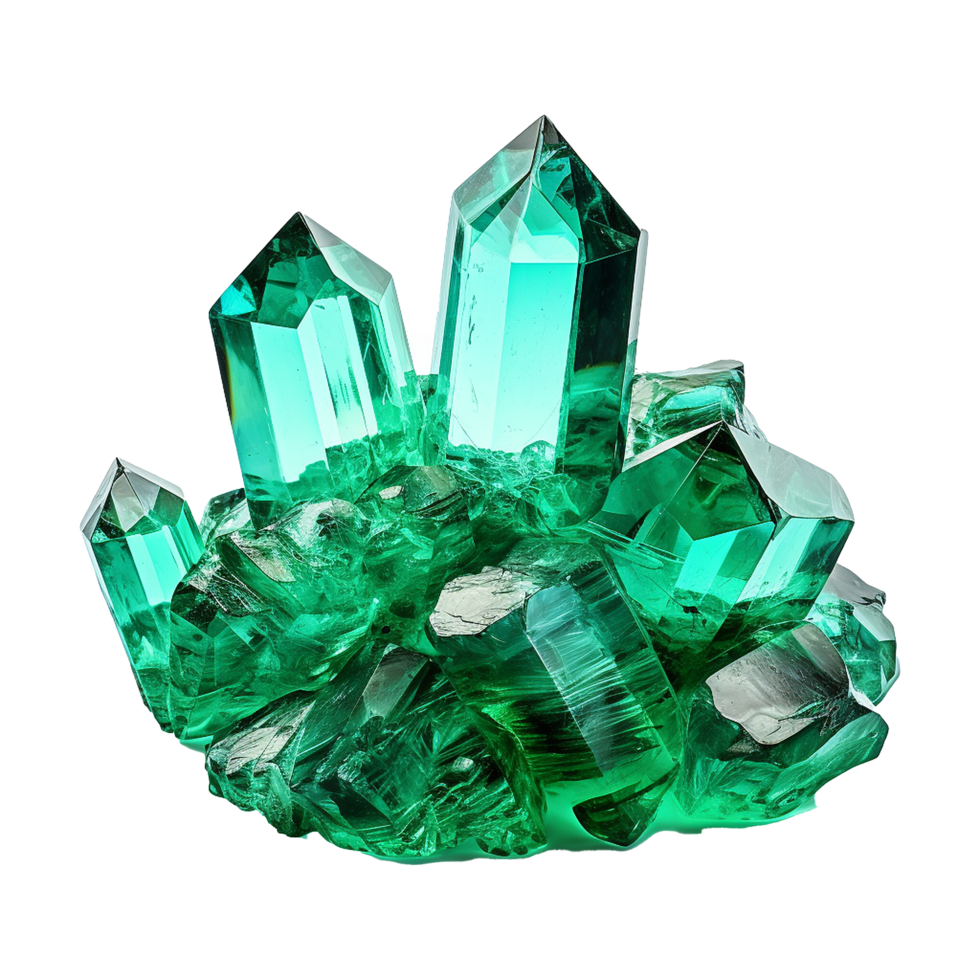 AI generated Magnificent Emeralds isolated on transparent background png