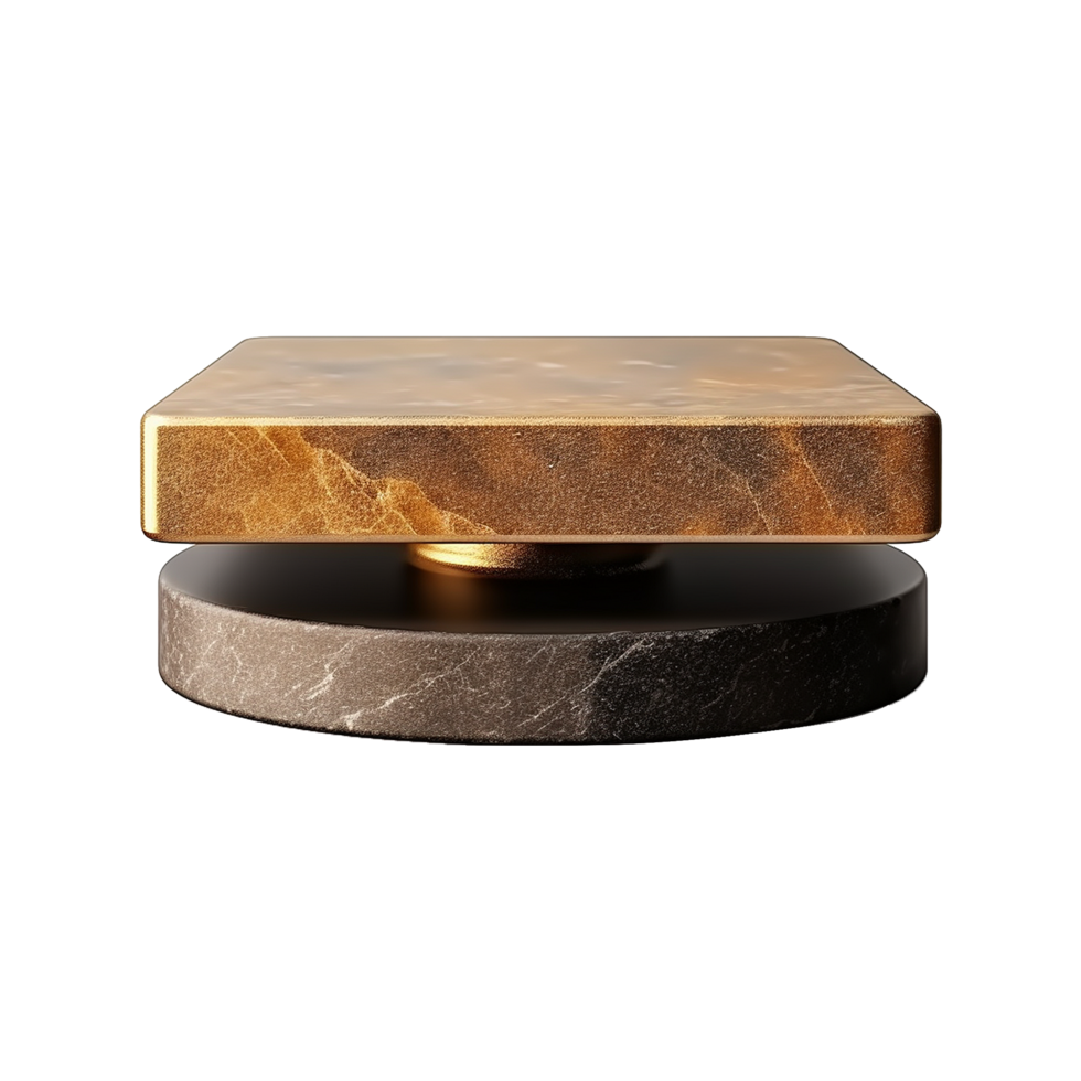 AI generated Empty Dark gold stone product isolated on transparent background png