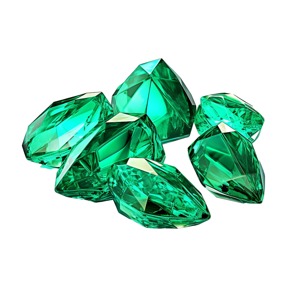 AI generated Magnificent Emeralds isolated on transparent background png