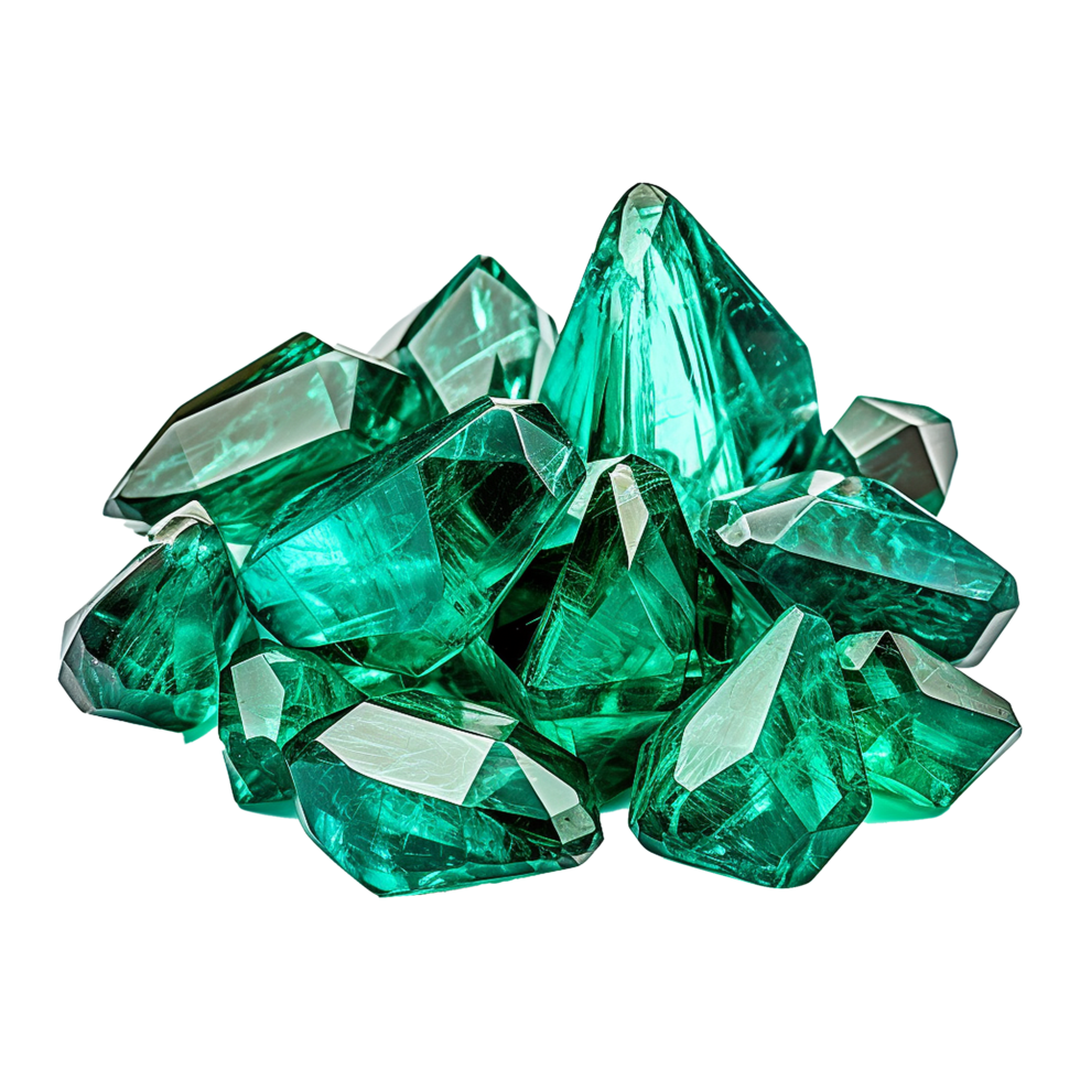 AI generated Magnificent Emeralds isolated on transparent background png