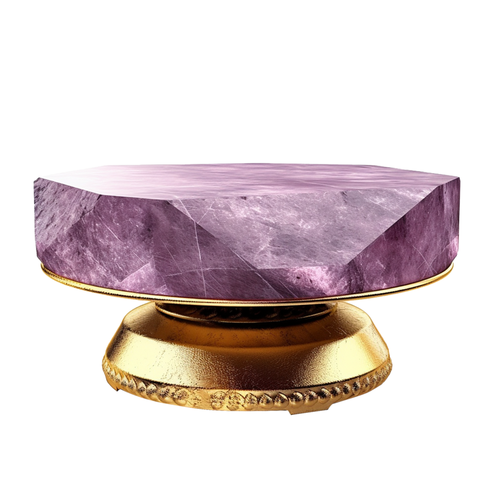 AI generated Empty purple golden stone product isolated on transparent background png