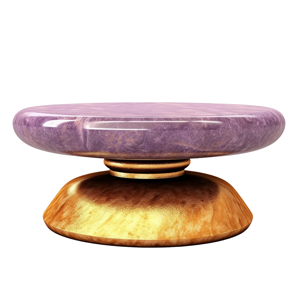 ai generado vacío púrpura dorado Roca producto aislado en transparente antecedentes png