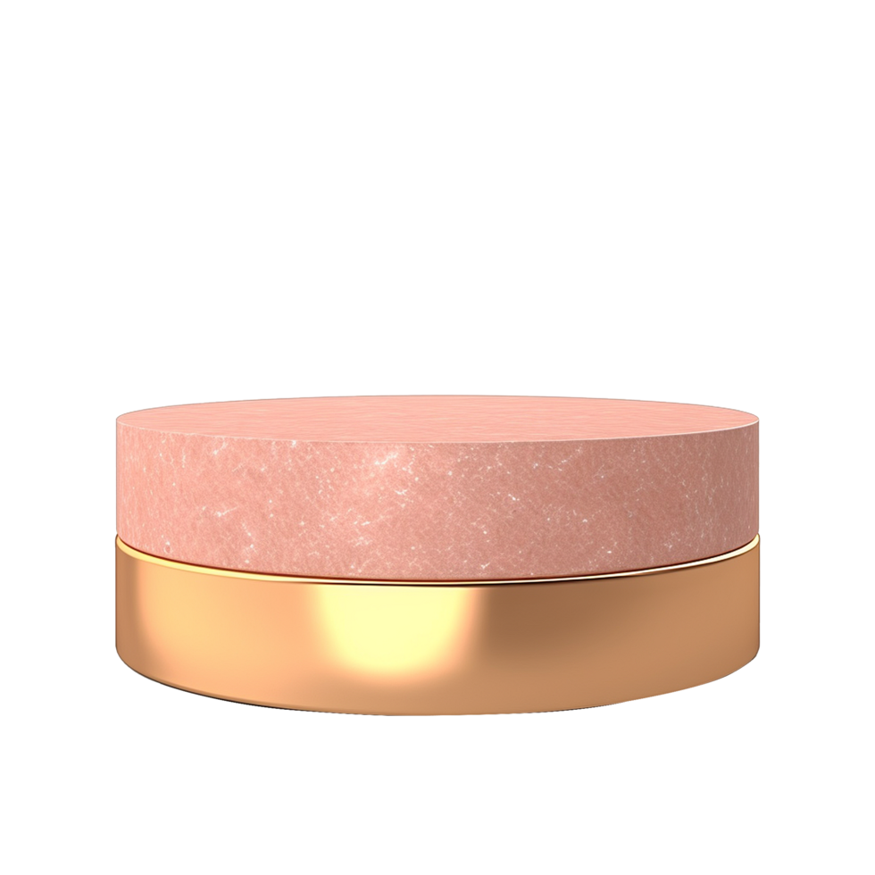 AI generated Empty Pink golden stone product isolated on transparent background png