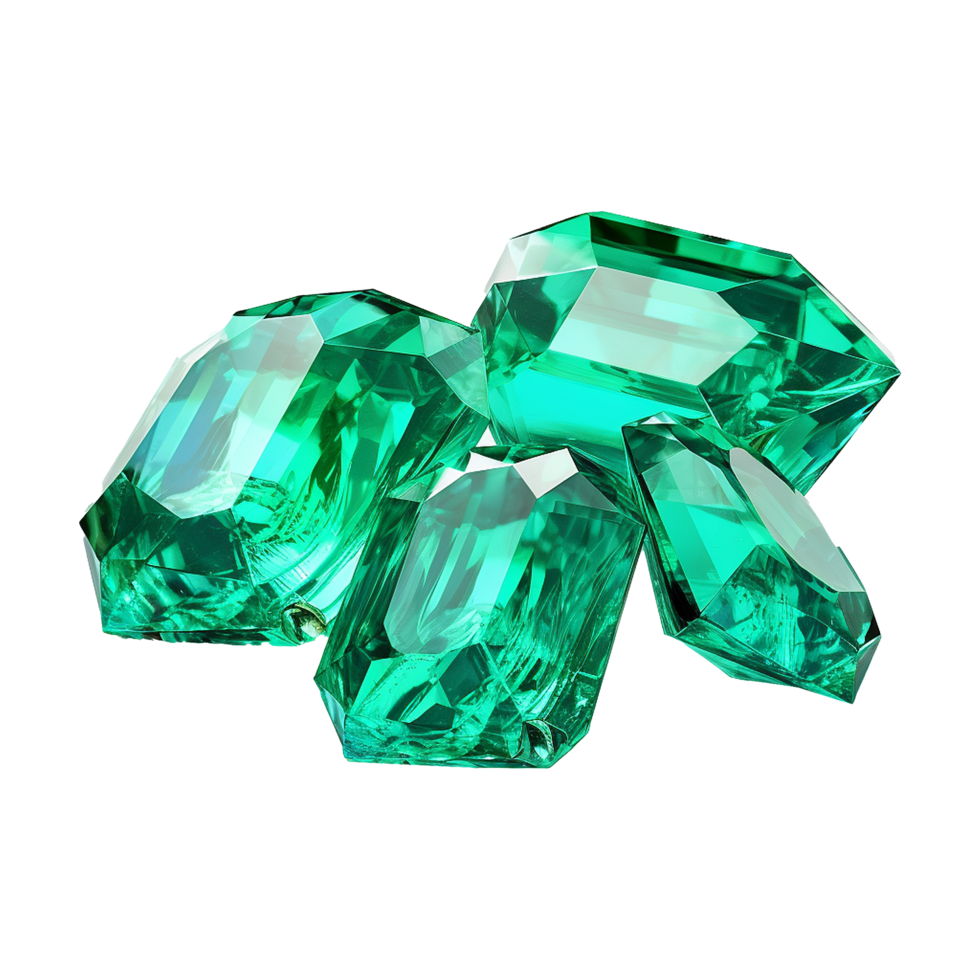 AI generated Magnificent Emeralds isolated on transparent background png