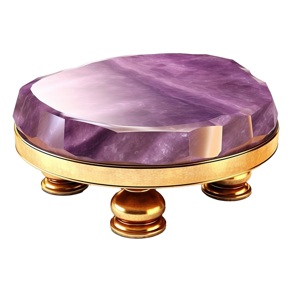 AI generated Empty purple golden stone product isolated on transparent background png