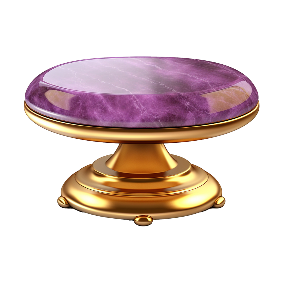 AI generated Empty purple golden stone product isolated on transparent background png