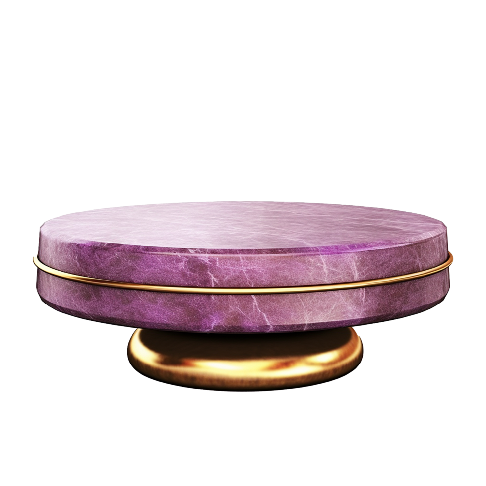 AI generated Empty purple golden stone product isolated on transparent background png