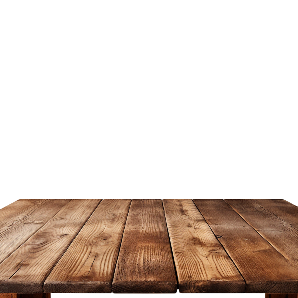 AI generated Empty wooden table isolated on transparent background png