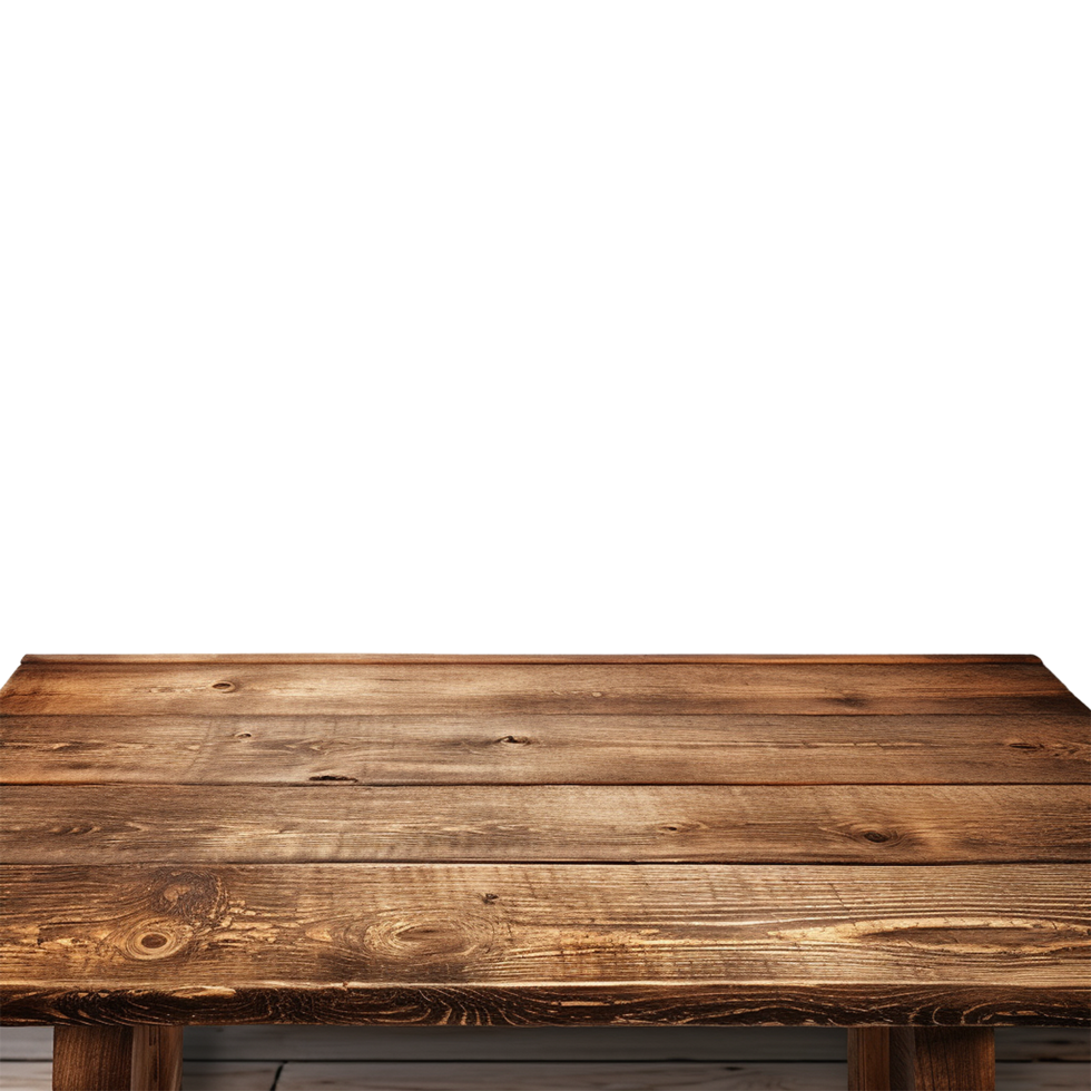 AI generated Empty wooden table isolated on transparent background png