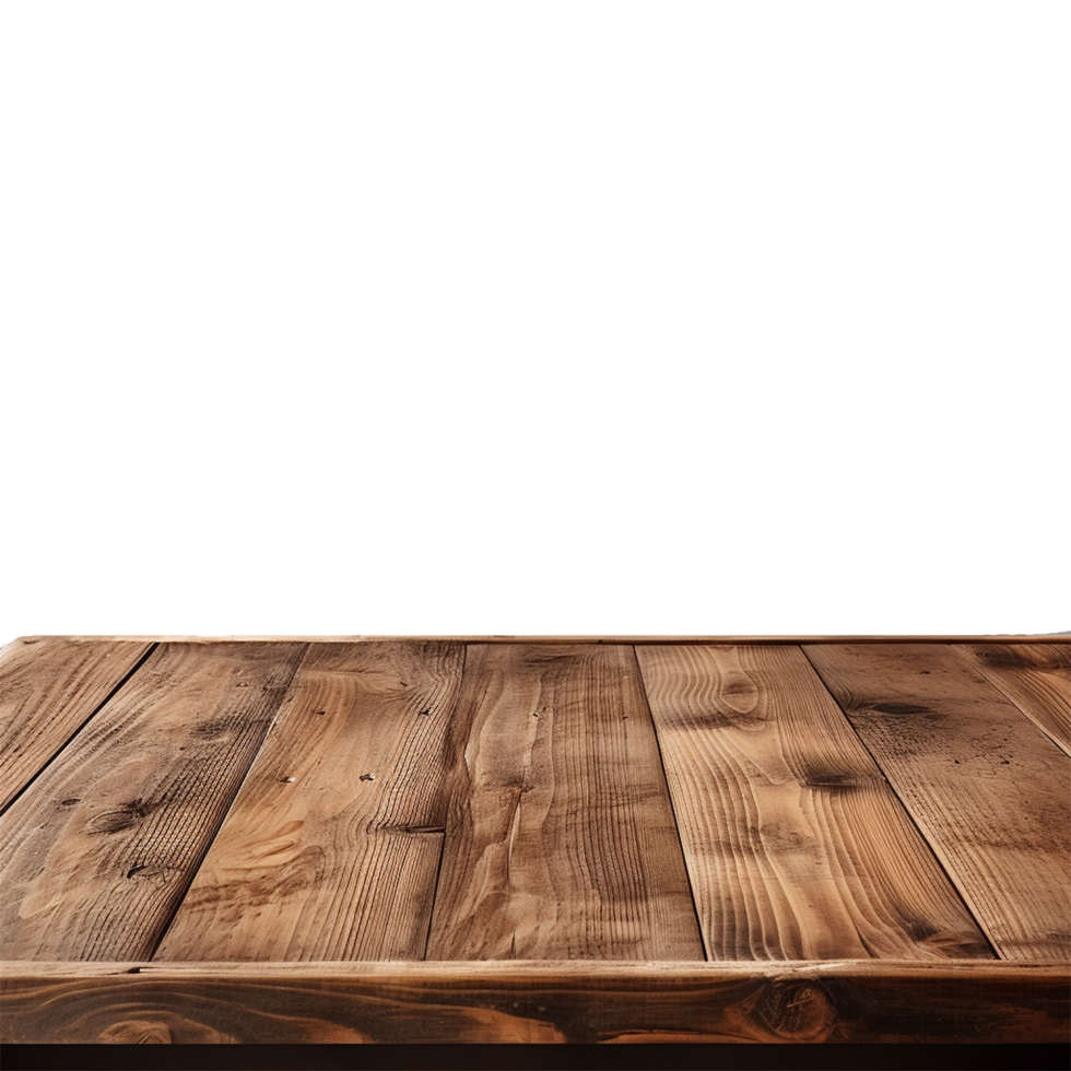 AI generated Empty wooden table isolated on transparent background png