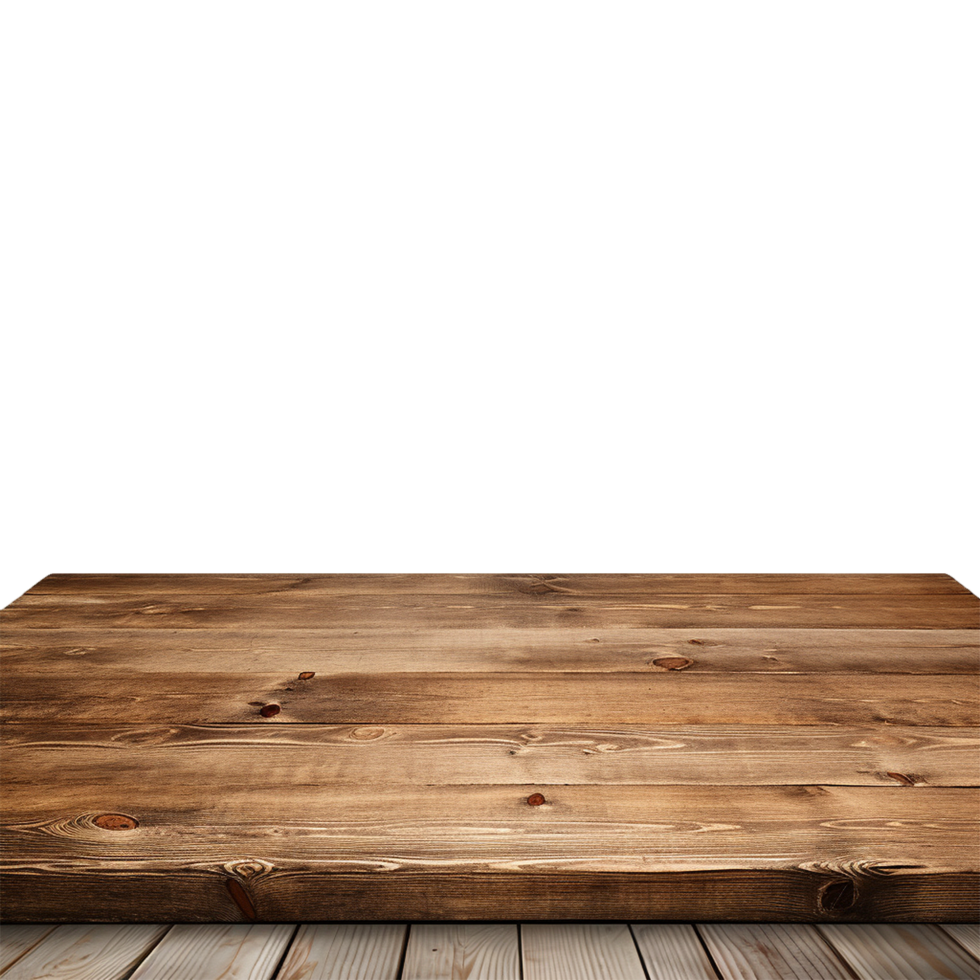 AI generated Empty wooden table isolated on transparent background png