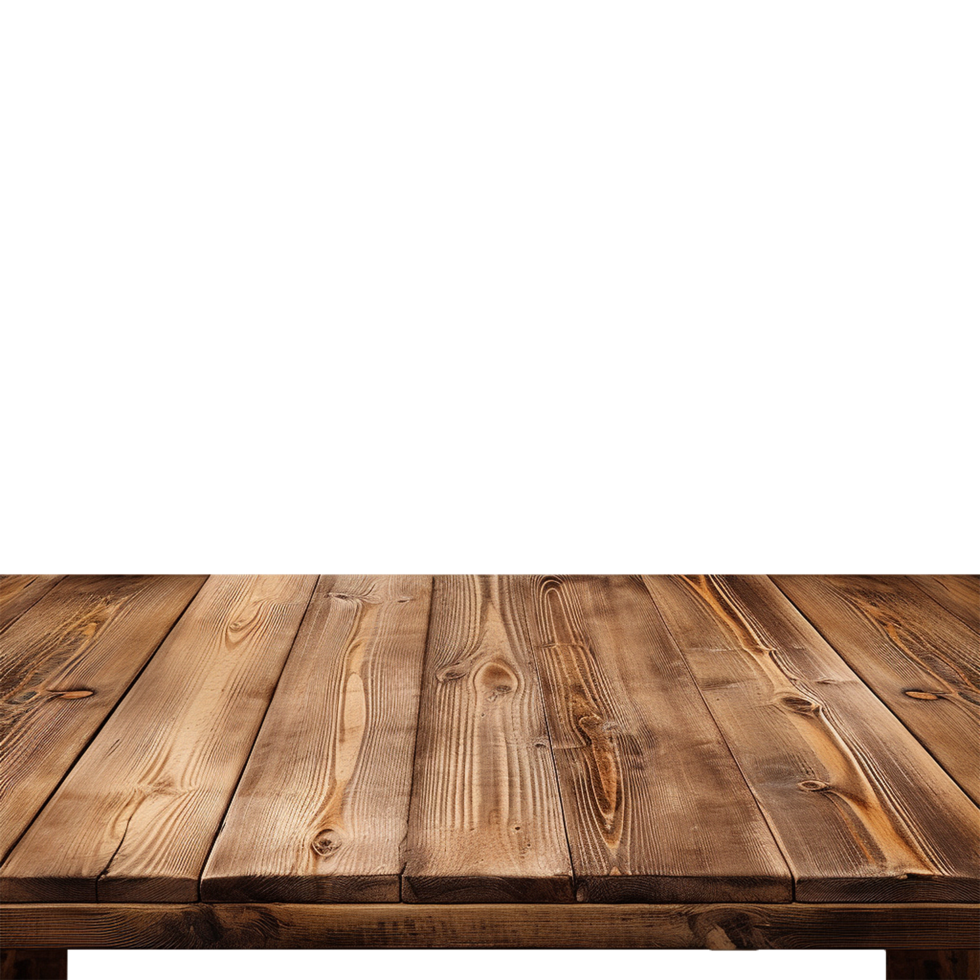 AI generated Empty wooden table isolated on transparent background png