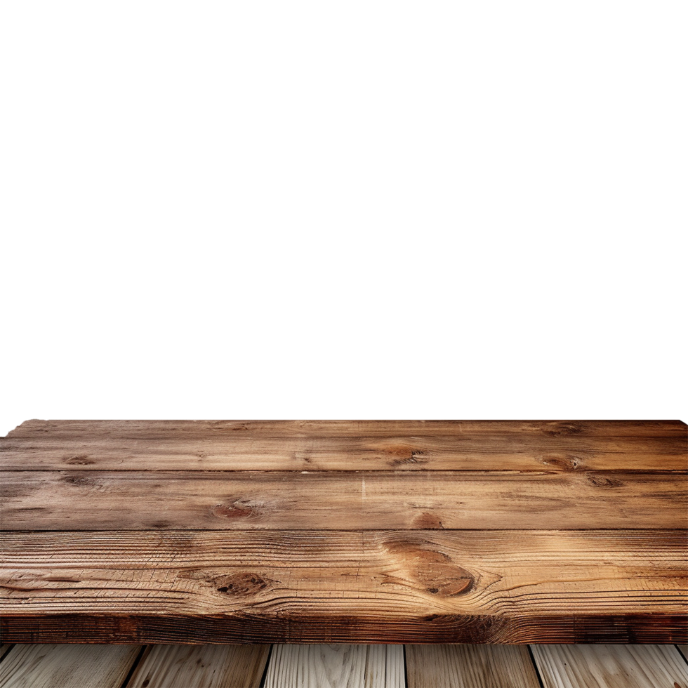 AI generated Empty wooden table isolated on transparent background png