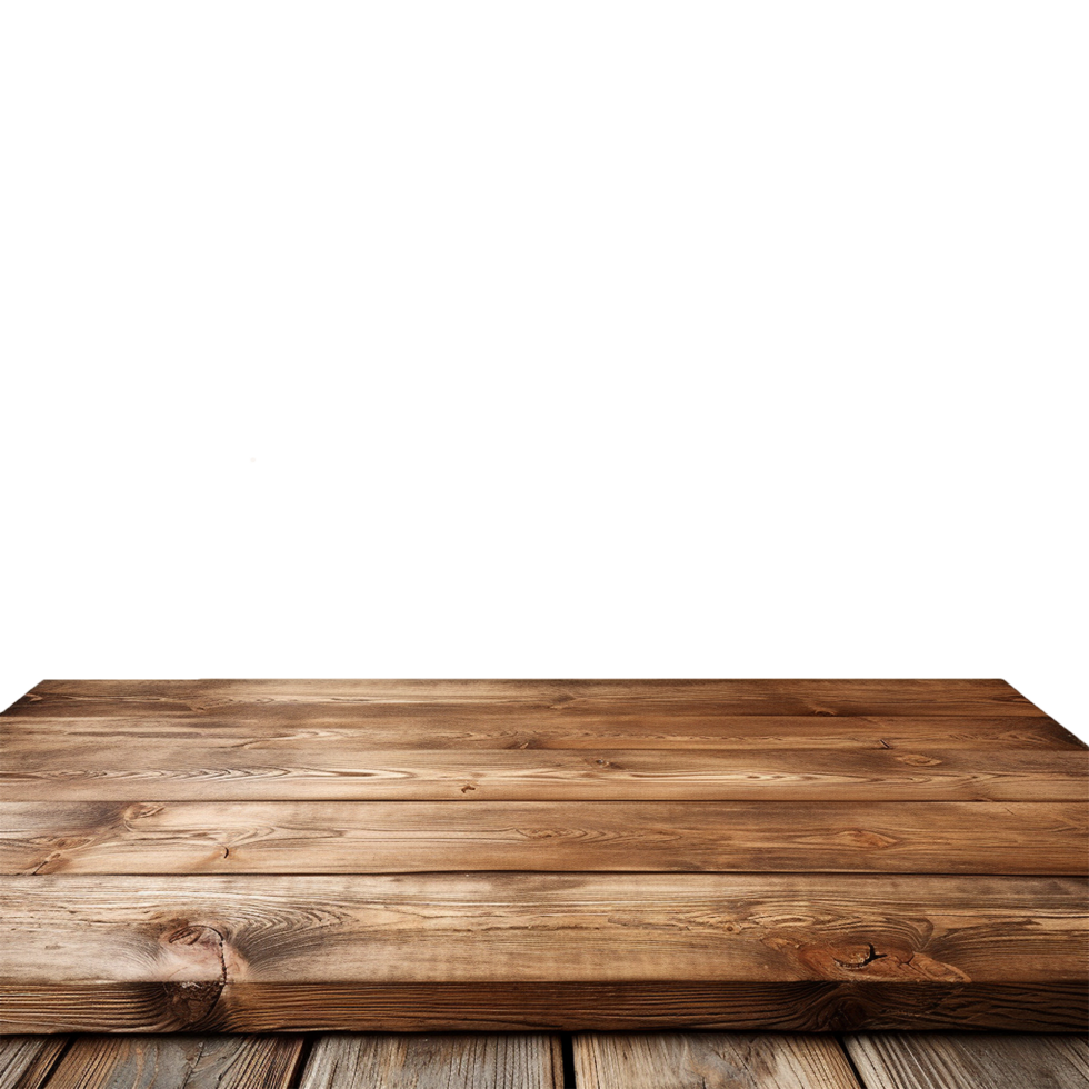 AI generated Empty wooden table isolated on transparent background png