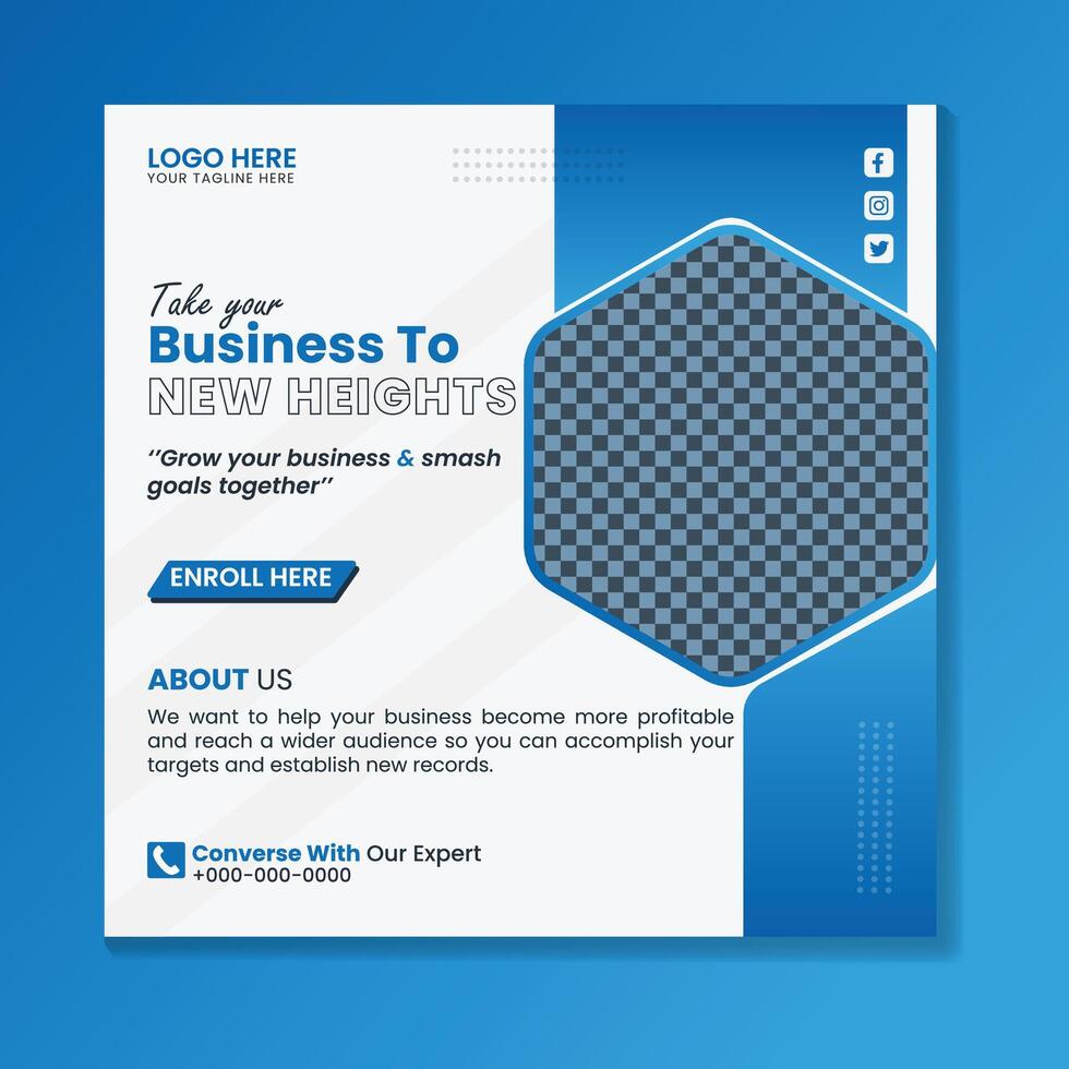 Corporate digital marketing social media and instagram post template banner design. vector