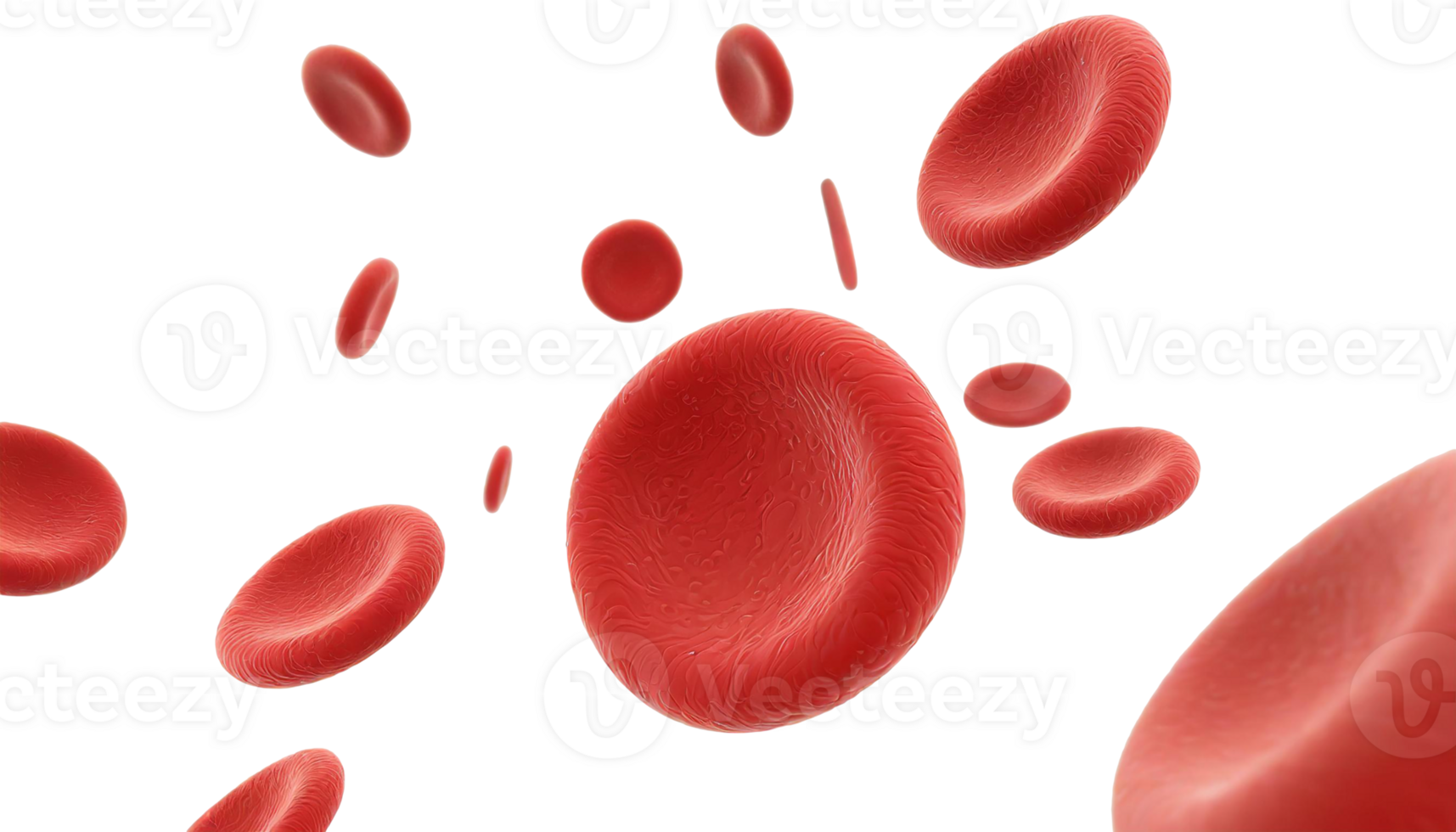 AI generated 3D electron microscopic view of red blood cells png
