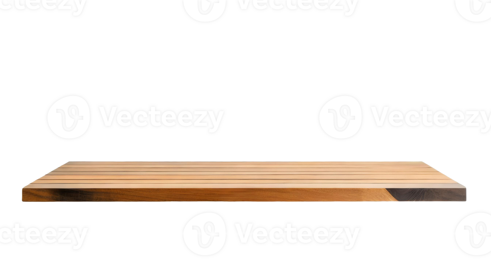 AI generated Elegant wooden shelf on a transparent background png