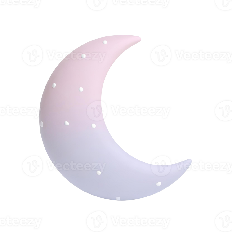 AI generated Crescent moon with a playful and cute design on transparent background png