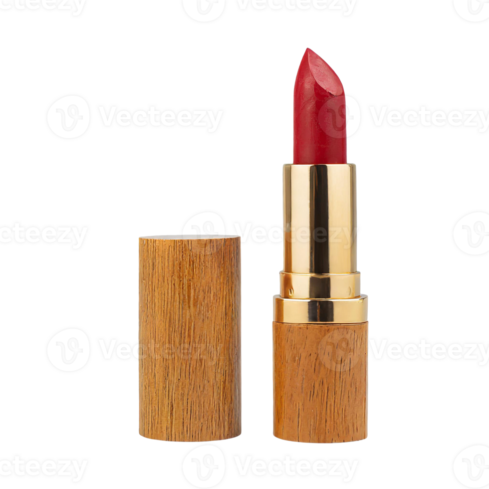 AI generated Wooden lipstick on transparent background, embodies a fusion of natural aesthetics and beauty. png