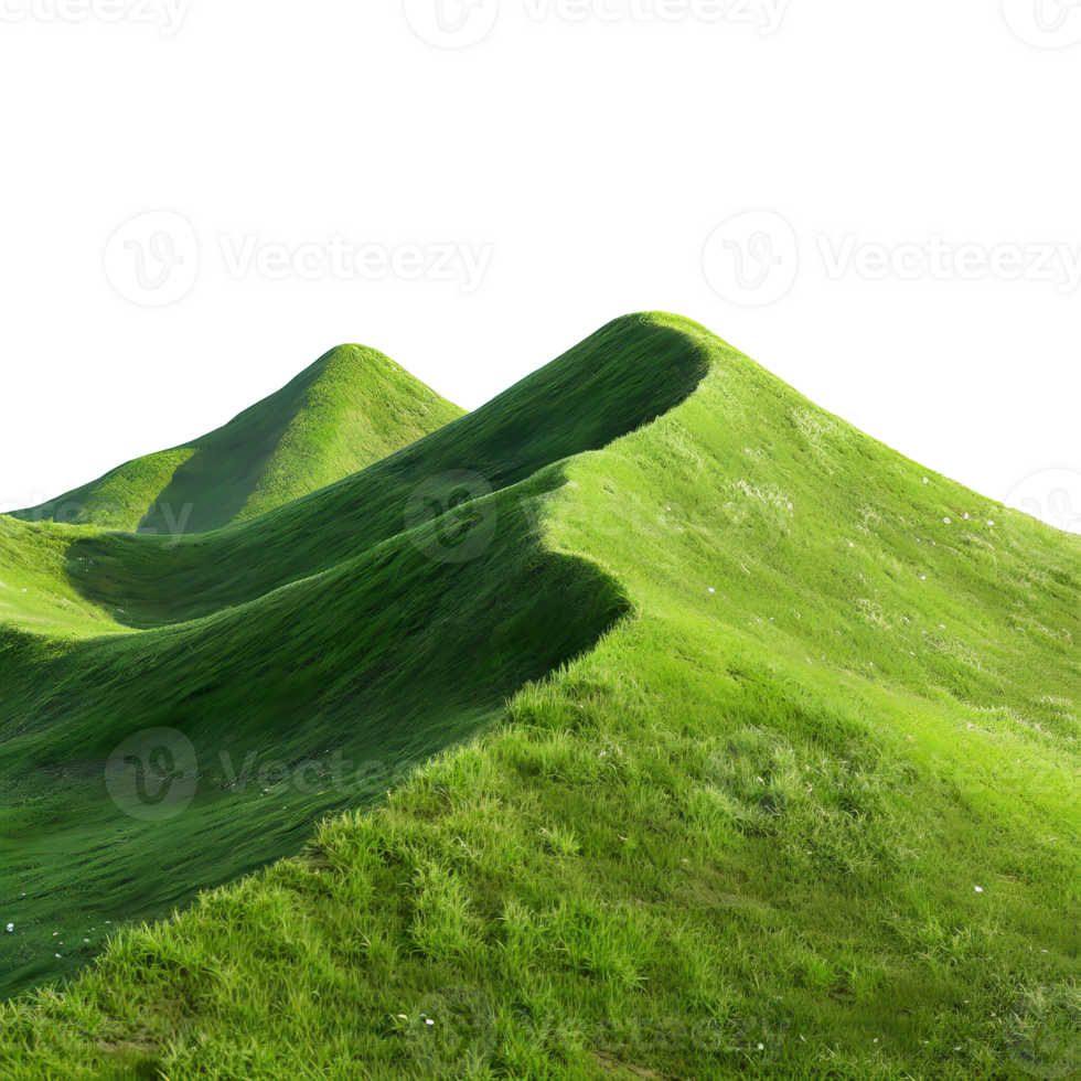 AI generated Serene photo of green hills on transparent background png