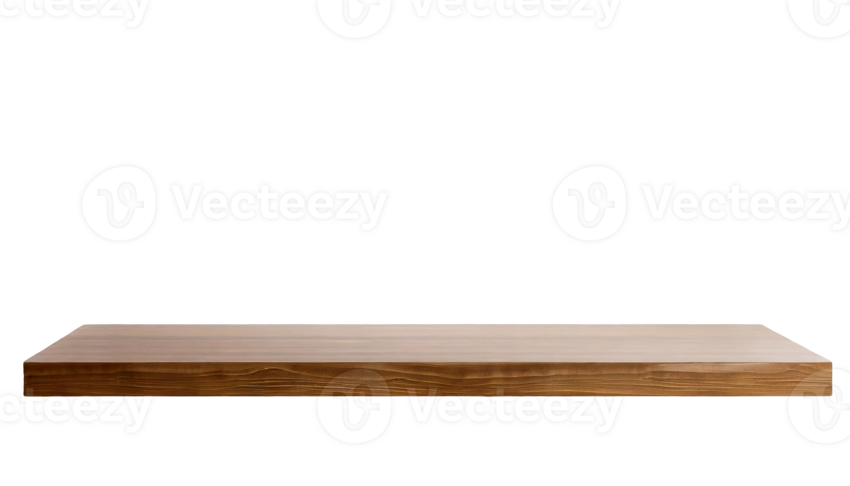 AI generated Elegant wooden shelf on a transparent background png