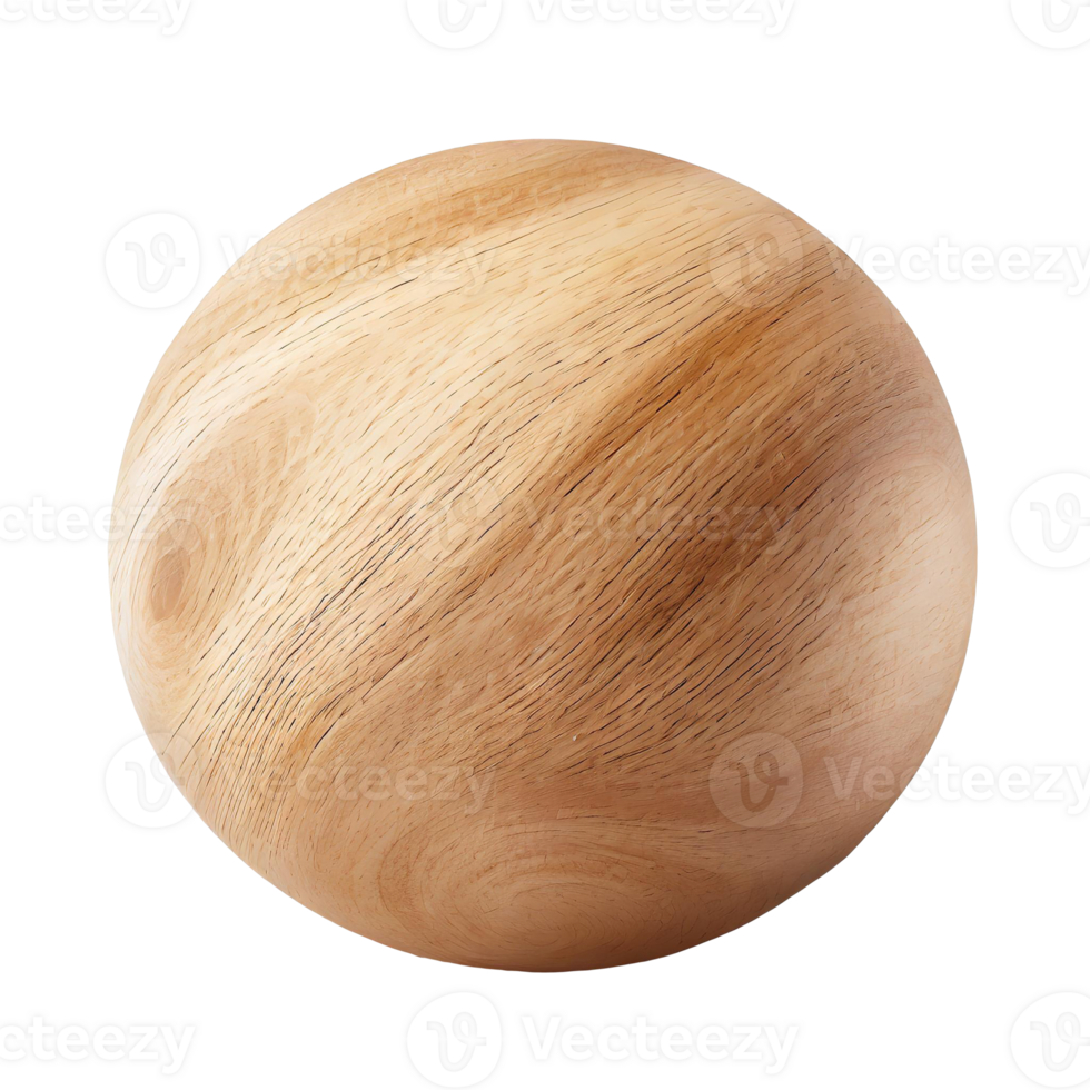 AI generated Round wooden sphere isolated on a transparent background png