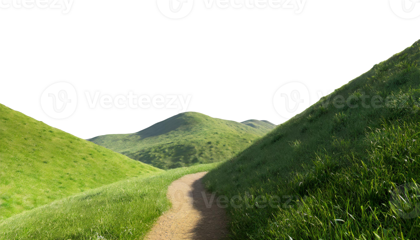 AI generated Serene photo of green hills on transparent background png