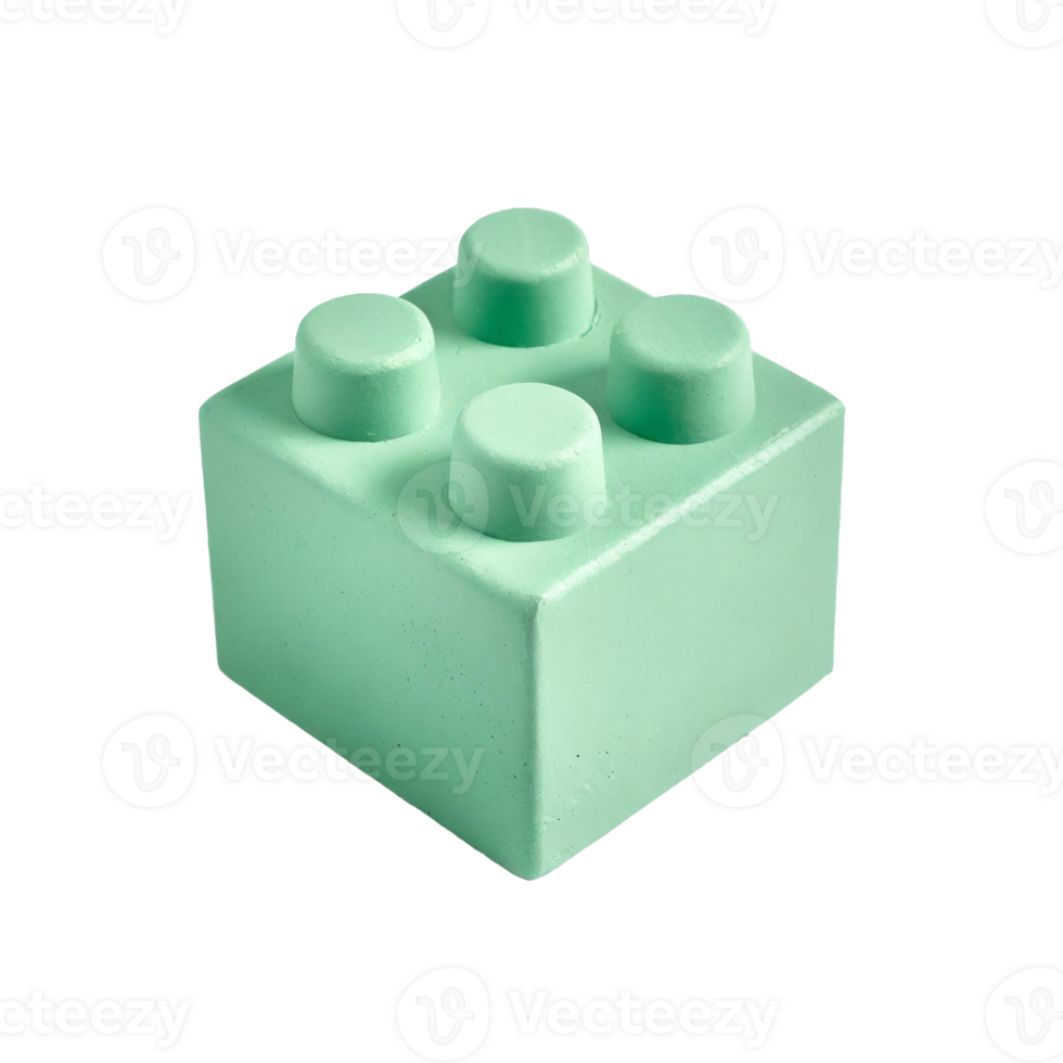 AI generated Green pastel toy blocks on transparent background png