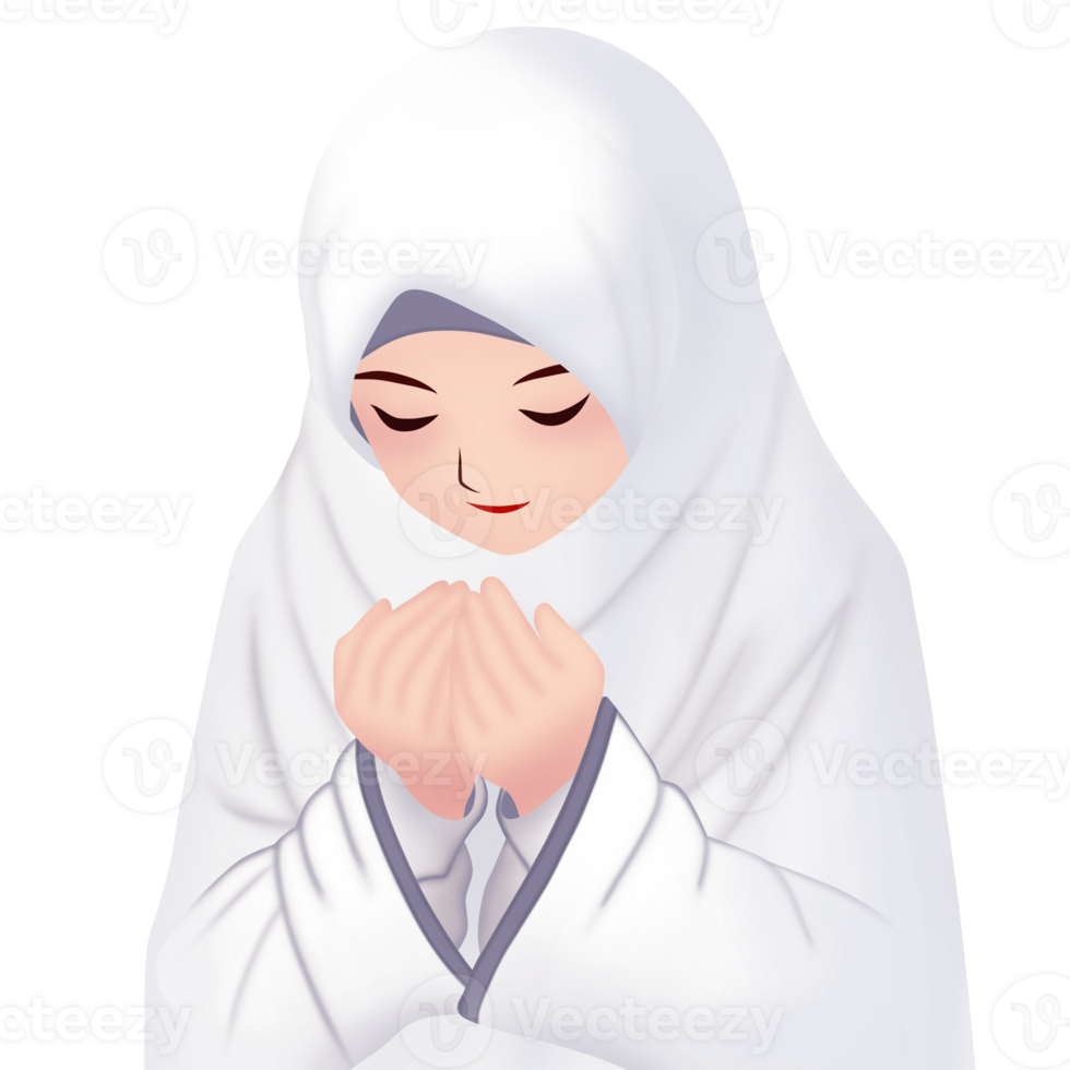 musulman femme dans hijab prier. png