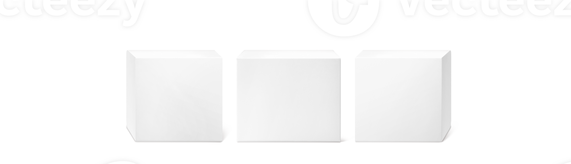 product packaging box empty box mockup isolated on white background PNG transparent