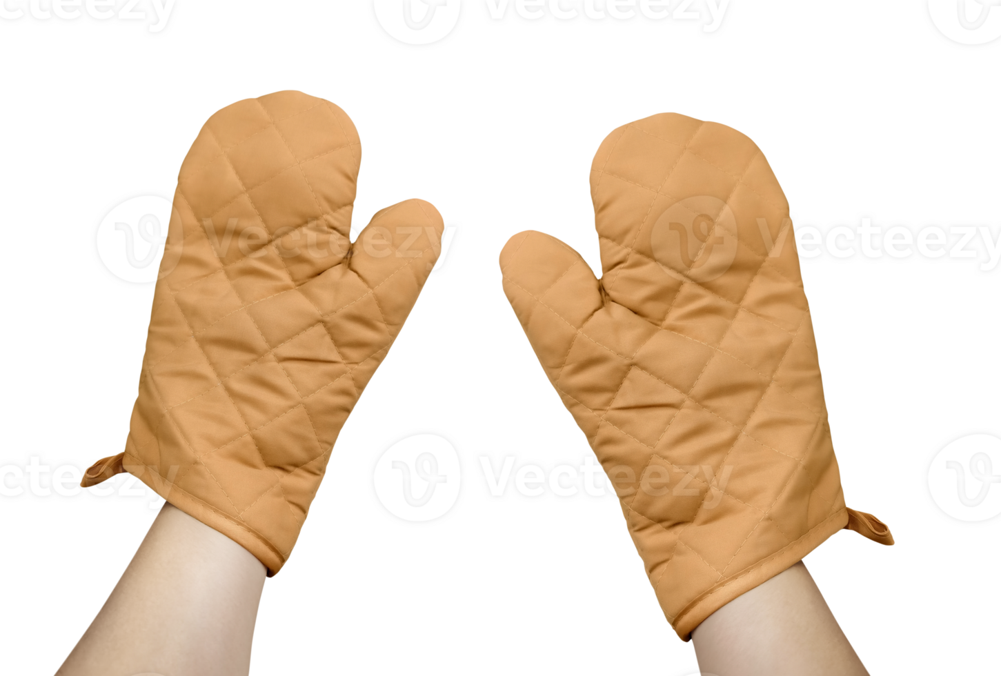 Hand with brown gloves PNG transparent