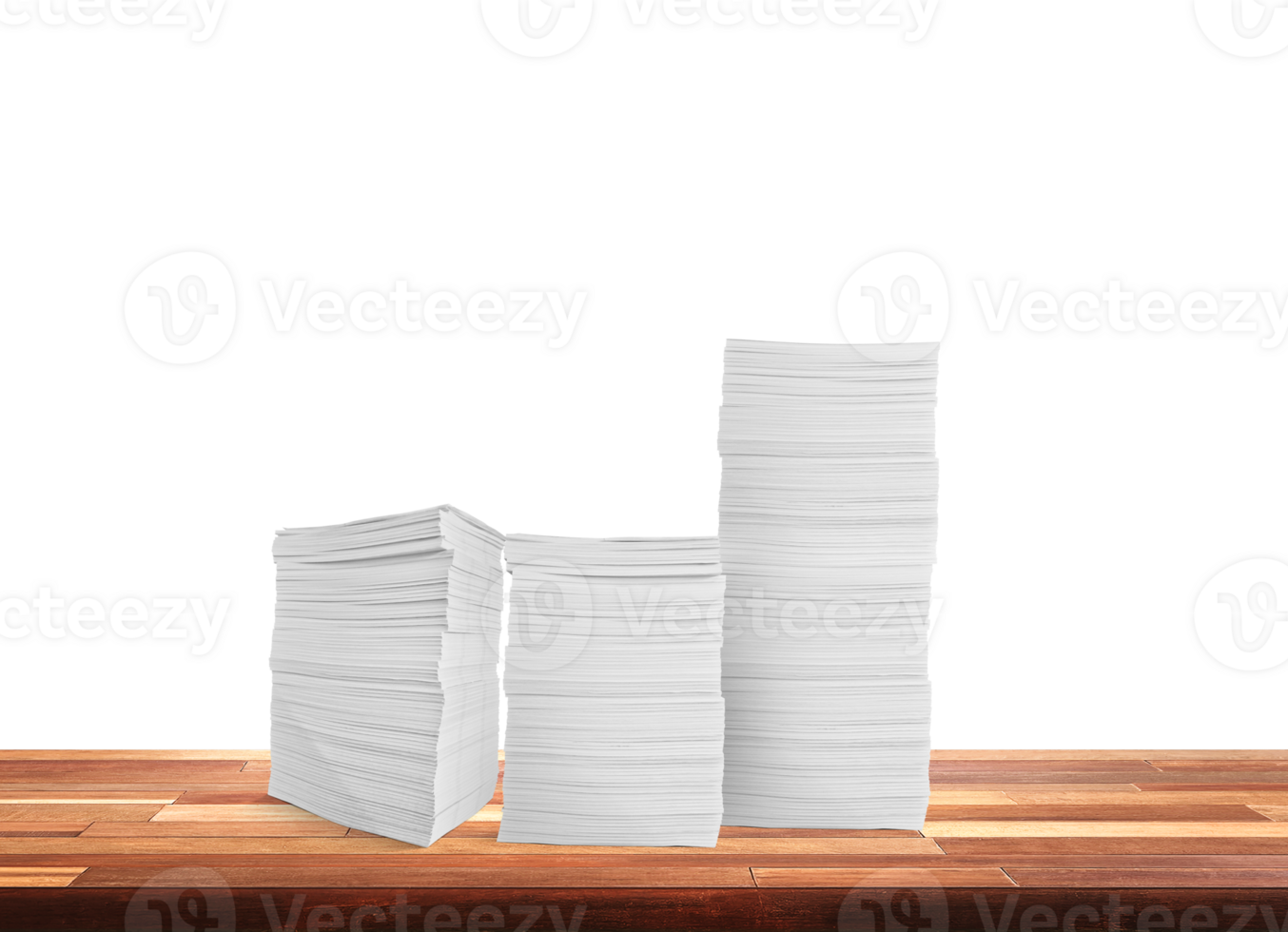 Stack of paper documents on the table Document work in the office Isolated pile PNG transparent