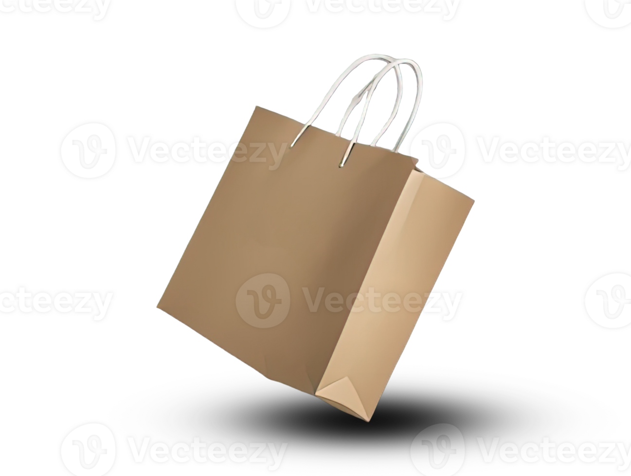 AI generated brown shopping bag isolated soft smooth lighting only png premium high quality