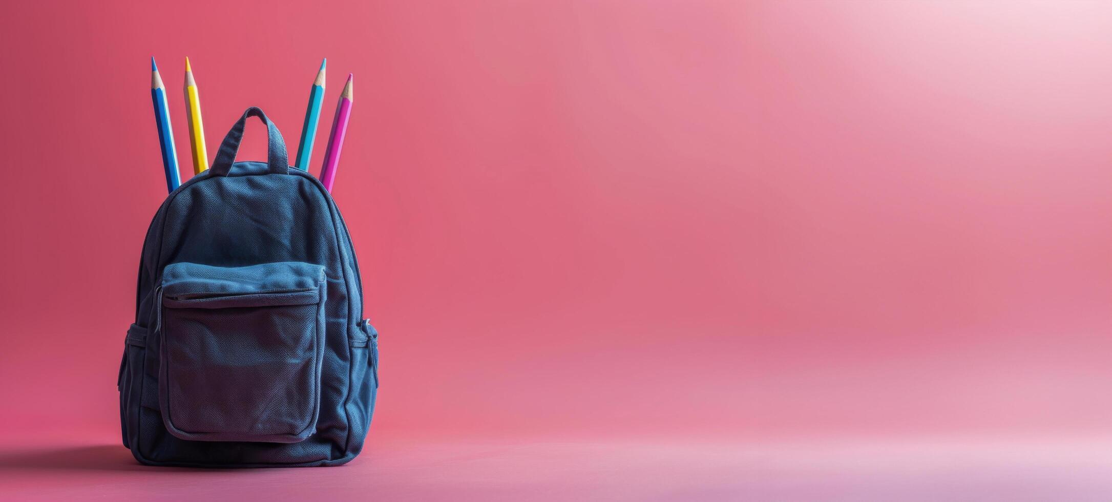 AI generated Backpack Overflowing With Pencils photo