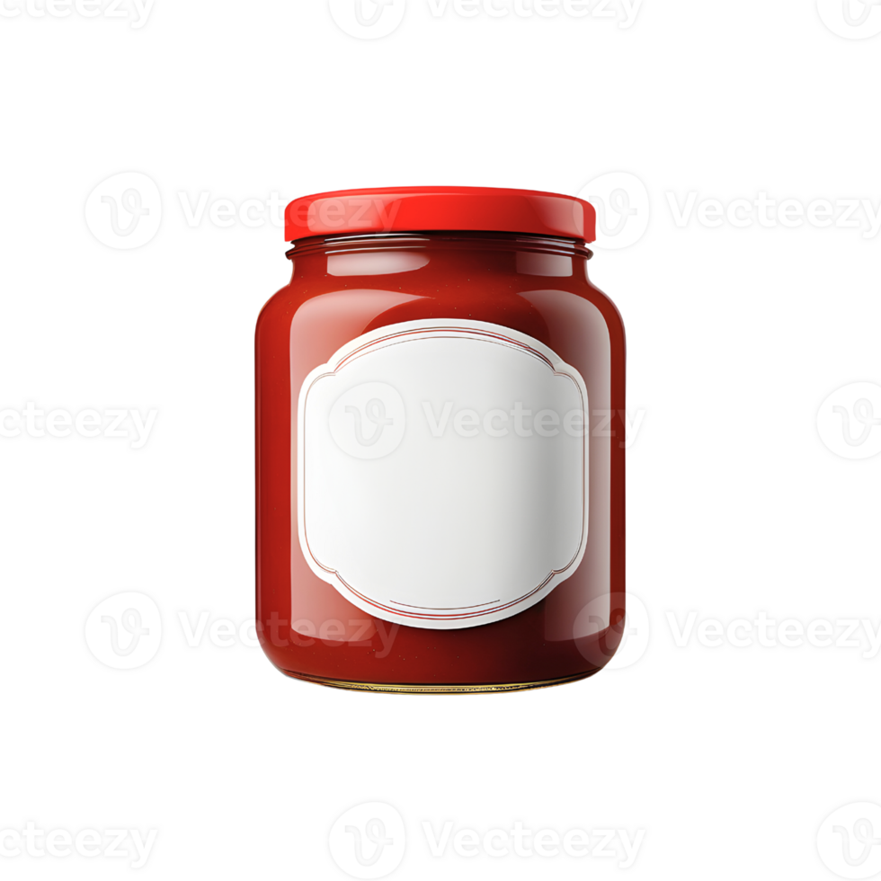 AI generated Empty mockup of tomato sauce jar isolated png