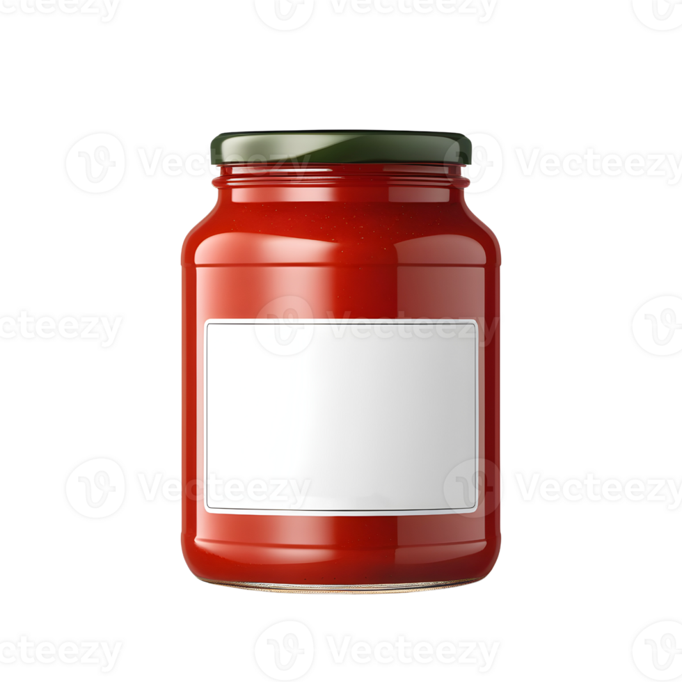 AI generated Empty mockup of tomato sauce jar isolated png