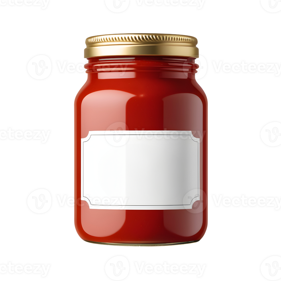 AI generated Empty mockup of tomato sauce jar isolated png