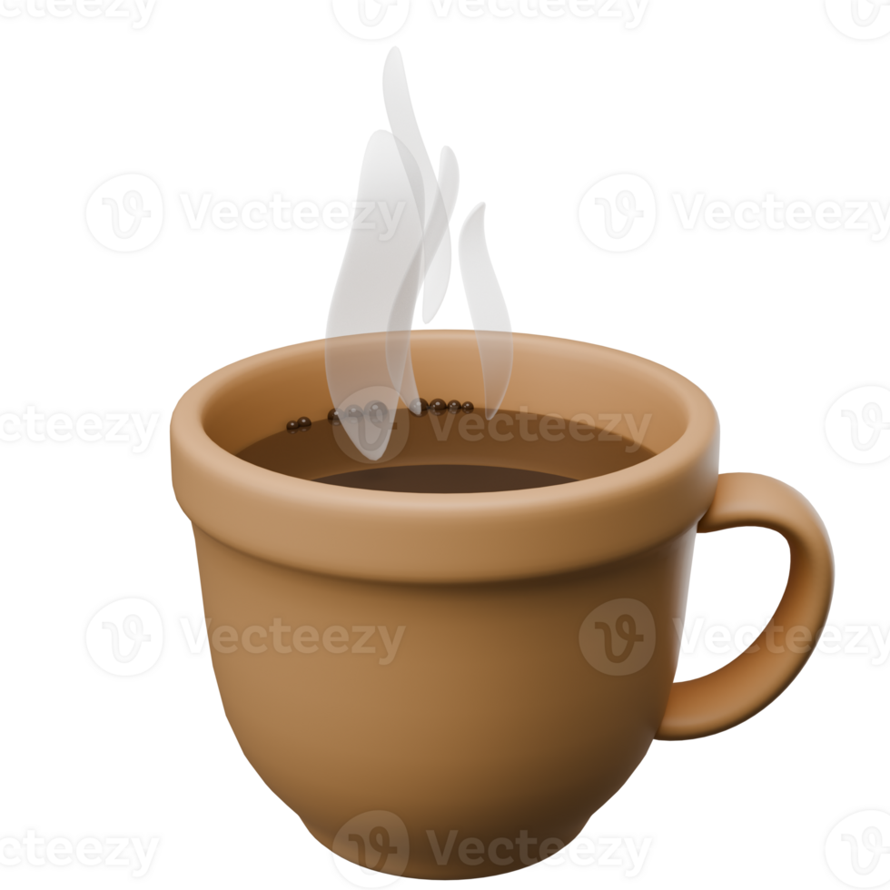 A cup of coffee with steam rising from it png