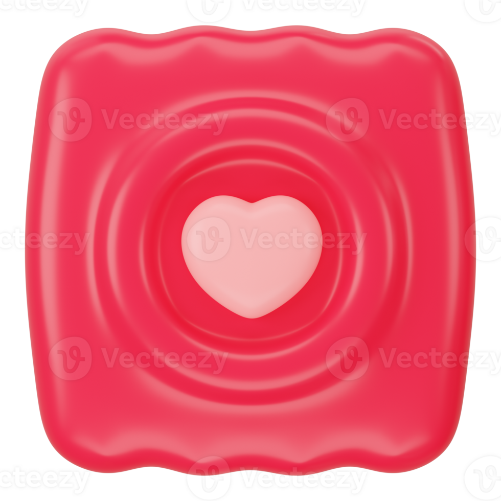Ren condom with pink heart 3d icon rendering png