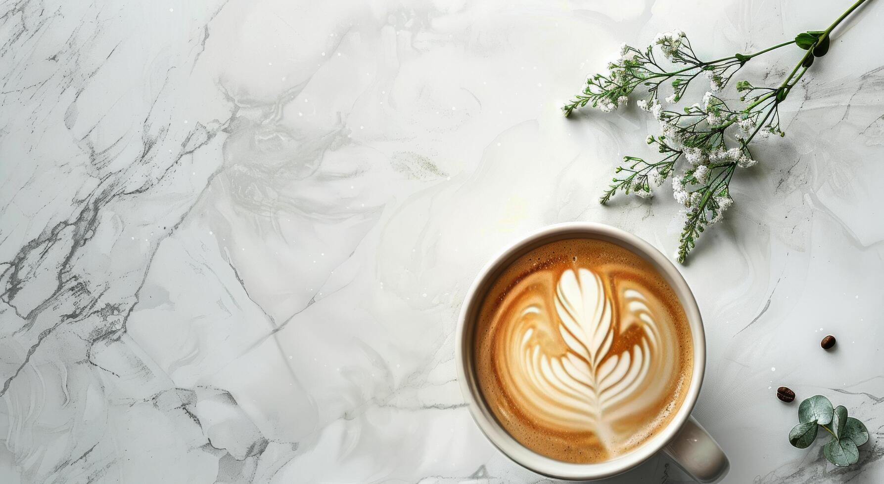 AI generated A Cup of Coffee With a Flower photo