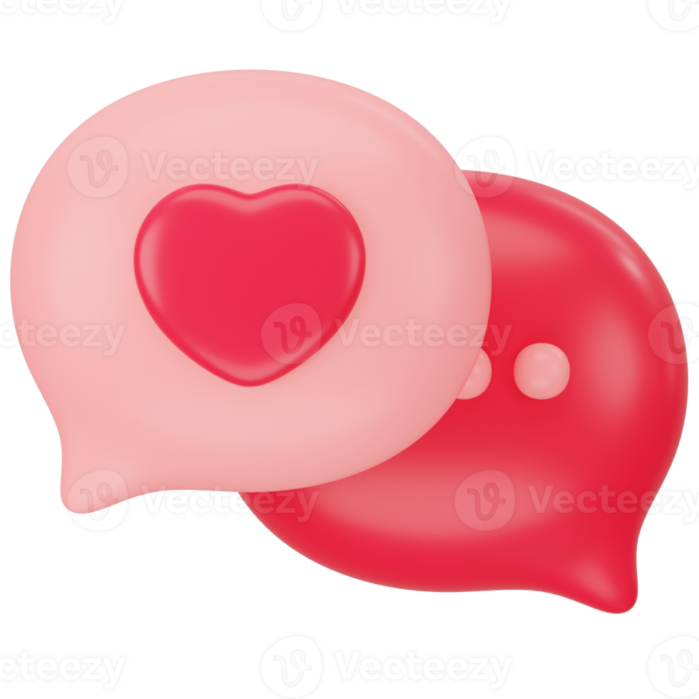 Message red bubble for chat and network speech on mobile phone 3d icon rendering png