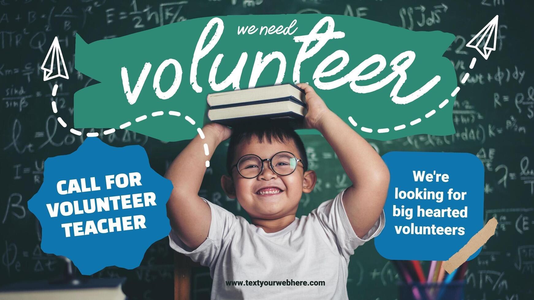 Volunteer Teacher Youtube Banner template