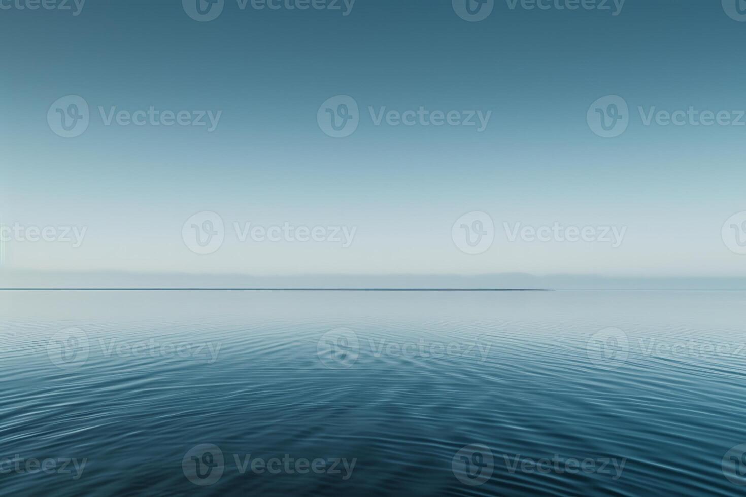 AI generated Tranquil ocean horizon at dawn photo