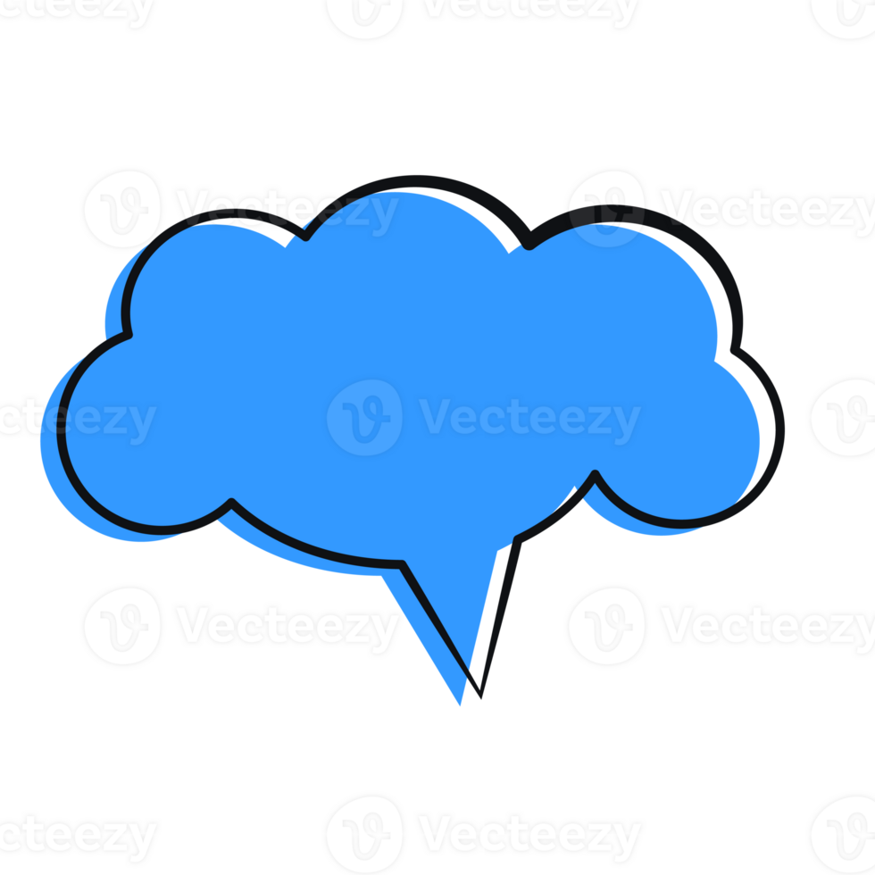 Blue Speech bubble or chat bubble doodle design png