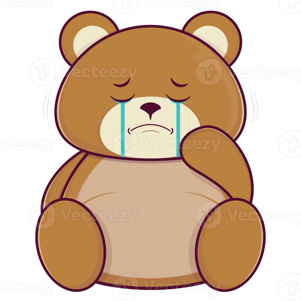 bear crying face cartoon cute png