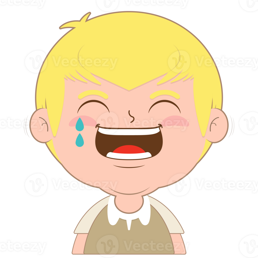 boy laughing face cartoon cute png