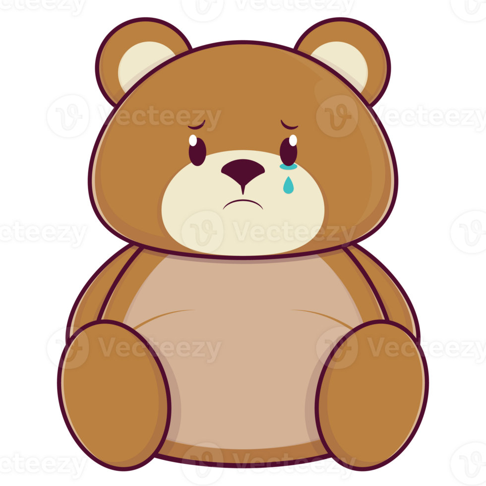 bear crying face cartoon cute png
